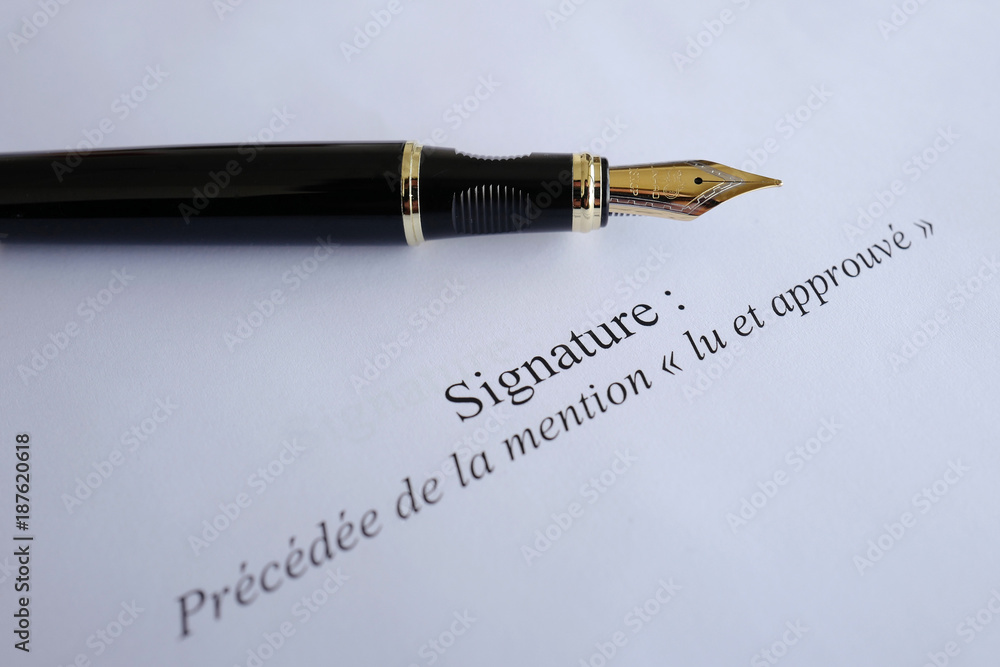 signature "lu et approuvé" StockFoto Adobe Stock