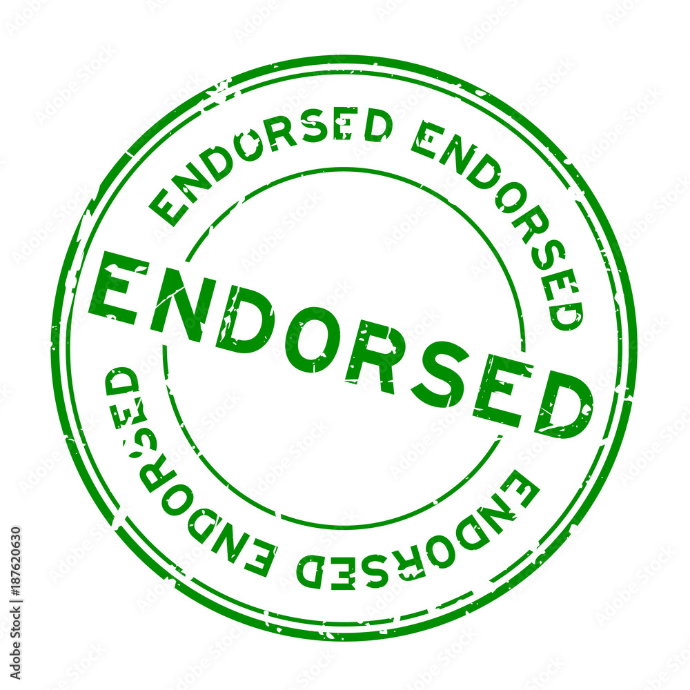 Grunge green endorsed round rubber seal stamp on white background Grunge green endorsed round rubber seal stamp on white background