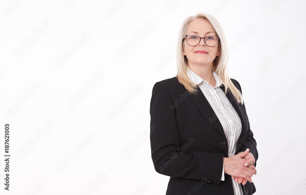 Attractive business woman in a suit isolated Attractive business woman in a suit isolated