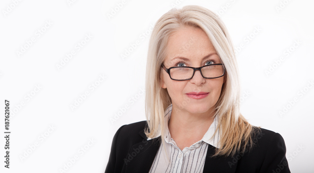 Attractive business woman in a suit isolated Attractive business woman in a suit isolated