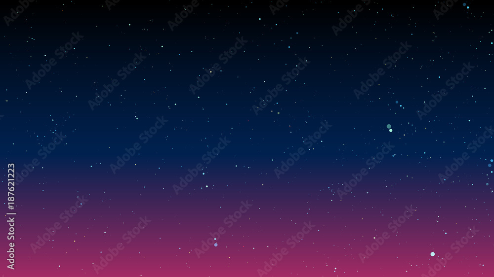 Obraz premium Bright stars on dark night sky. Vector