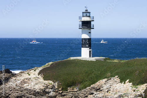 Illa Pancha in Ribadeo  Spain  a beautiful island with two lighthouses guarding the Eo estuary that delimits the border between Galicia and Asturias