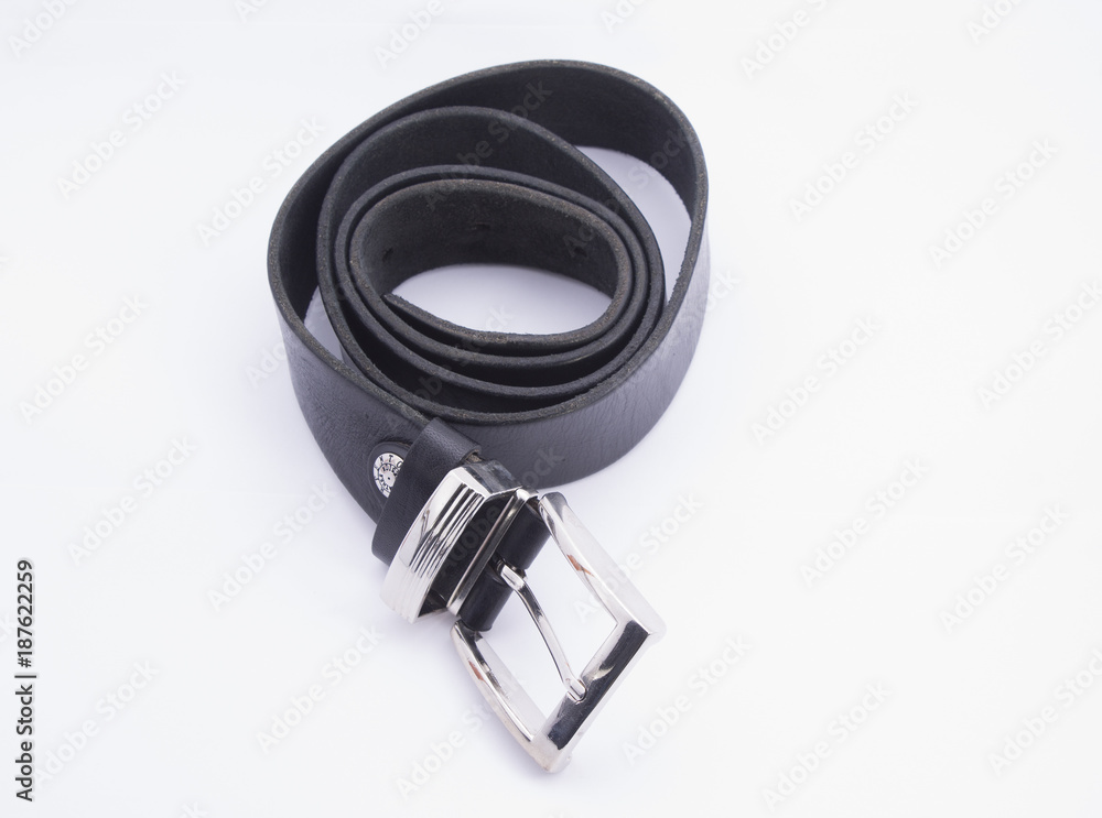 men's leather belt on white background men's leather belt on white background
