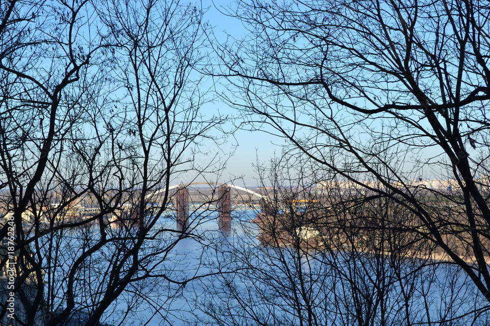 Fototapeta premium Winter cityscape in Kiev, Ukraine.