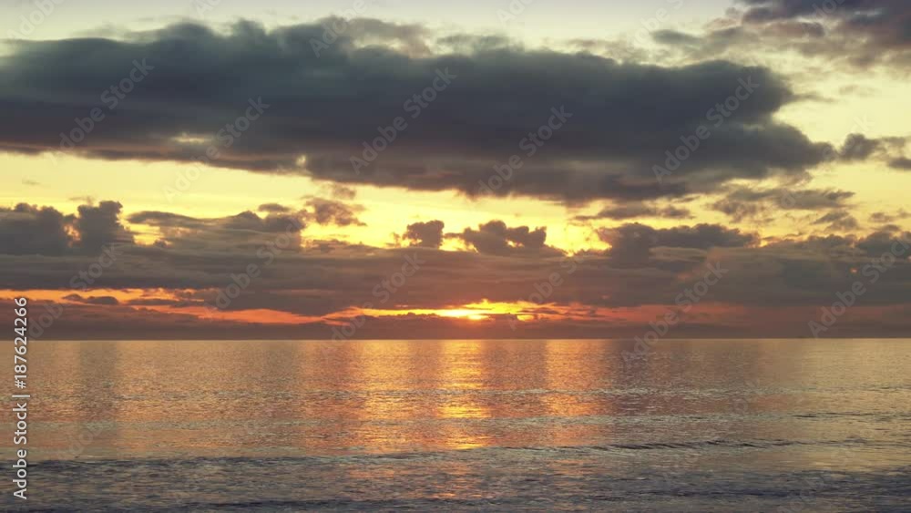 Warm Saturated Sunset over Ocean Warm Saturated Sunset over Ocean