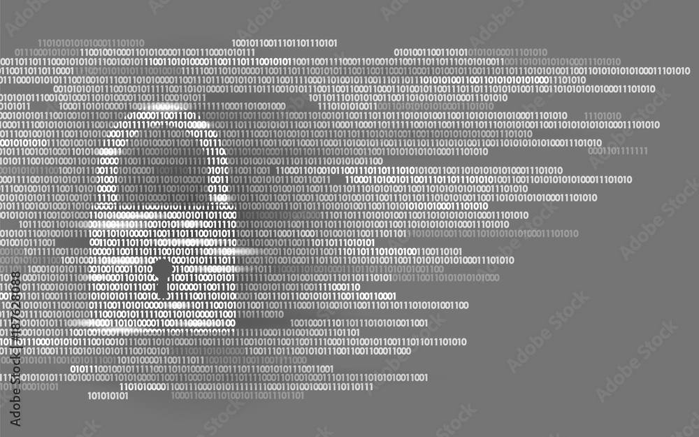 Digital lock guard sign binary code number. Big data personal information safety technology