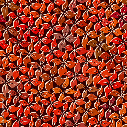 Seamless abstract red pattern of flowers.