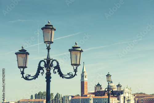 Lantern on Saint Mark`s Square in Venice photo