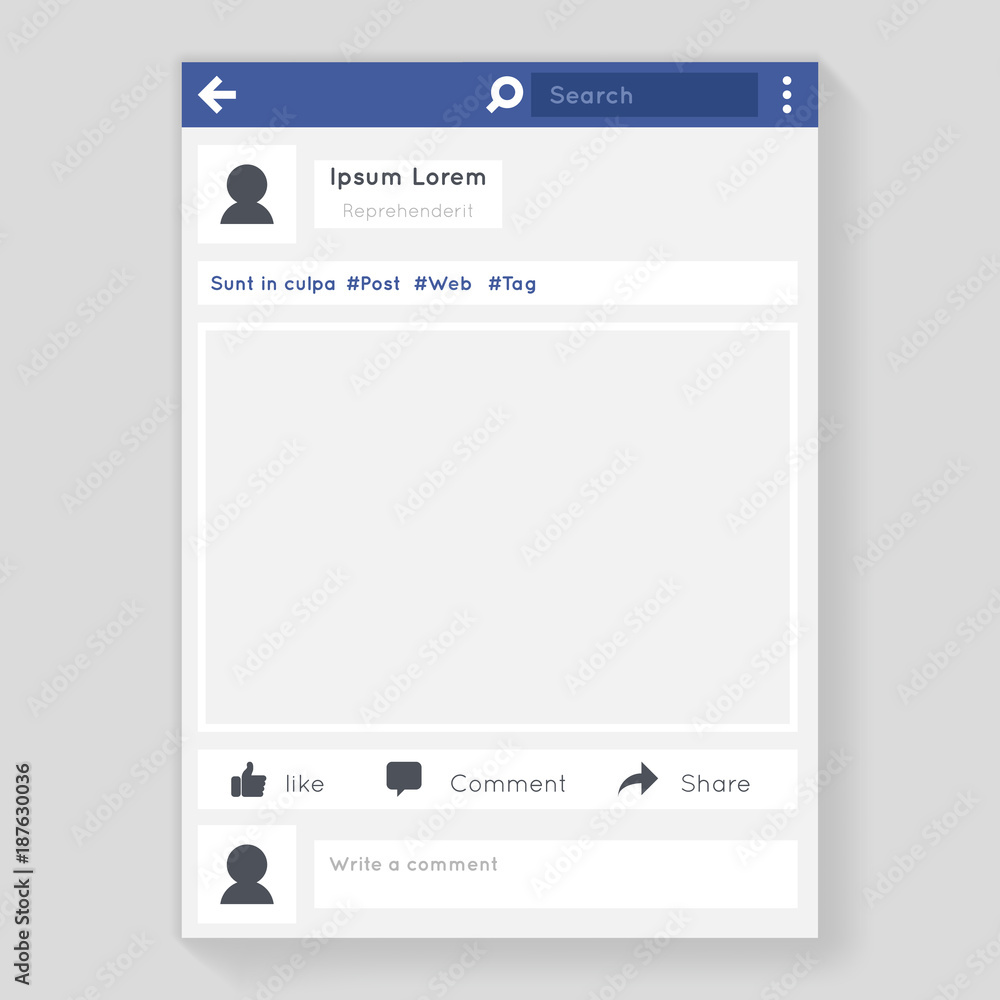 Social network window photo frame message chatting messaging concept flat design vector illustration - obrazy, fototapety, plakaty 