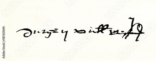 Autograph of Lübeck mayor Jürgen Wullenwever (from Spamers Illustrierte  Weltgeschichte, 1894, 5[1], 320) photo