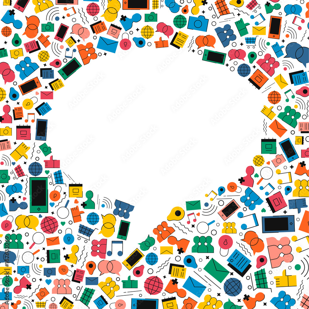 Social media chat bubble icon concept design Social media chat bubble icon concept design