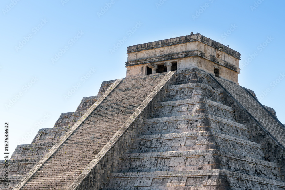 Famous El Castillo pyramid of ancient Maya Famous El Castillo pyramid of ancient Maya