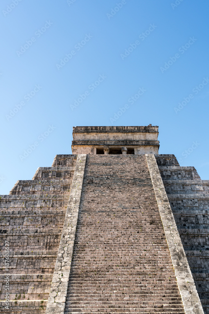 Steps on historic Mayan pyramid