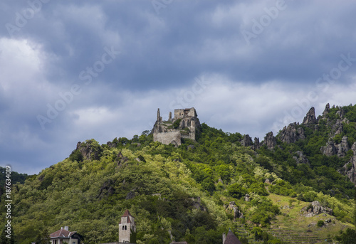 Kuenringer Castle (Burgruine Dürnstein) view, Austria © hivaka