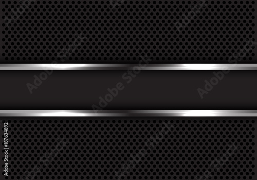 Abstract gray banner silver line on circle mesh design modern luxury futuristic background vector illustration.