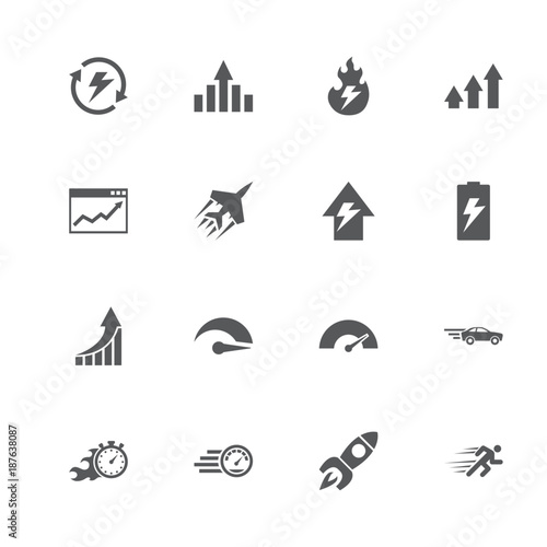 Performance icons. Perfect black pictogram on white background. Flat simple vector icon.