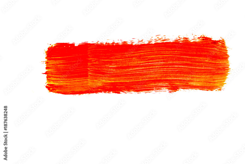Gelb Orange rot Wasserfarben muster Pinselstrich isoliert freigestellt auf weißen Hintergrund, Freisteller Gelb Orange rot Wasserfarben muster Pinselstrich isoliert freigestellt auf weißen Hintergrund, Freisteller