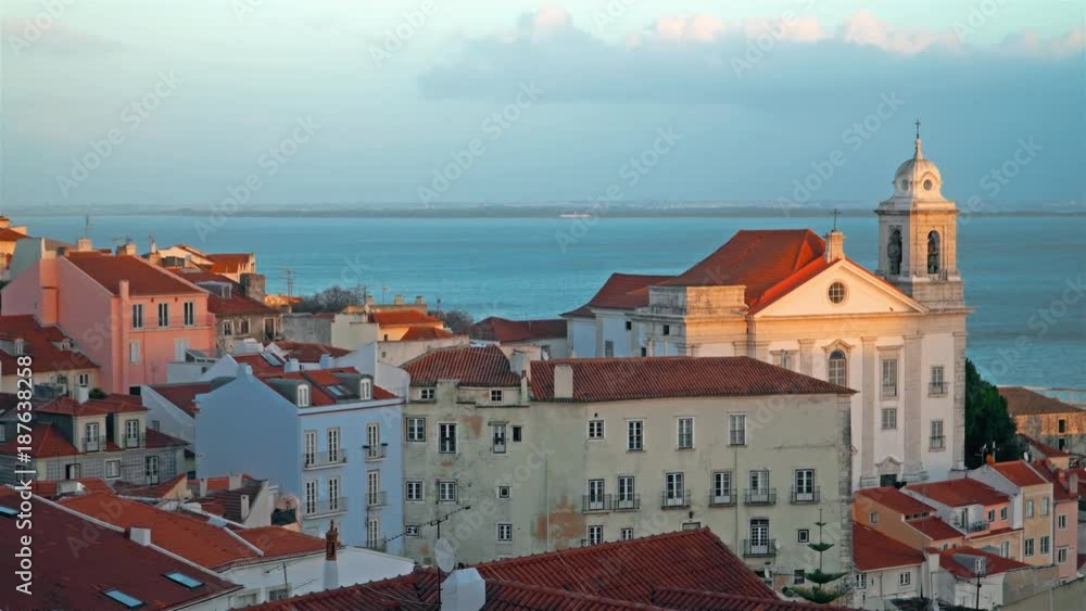 Lisbon Panorama. Aerial view. Lisbon is the capital and the largest city of Portugal. Lisbon is continental Europe's westernmost capital city and the only one along the Atlantic coast. Lisbon Panorama. Aerial view. Lisbon is the capital and the largest city of Portugal. Lisbon is continental Europe's westernmost capital city and the only one along the Atlantic coast.