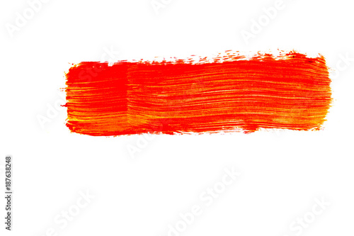 Gelb Orange rot Wasserfarben muster Pinselstrich isoliert freigestellt auf weißen Hintergrund, Freisteller