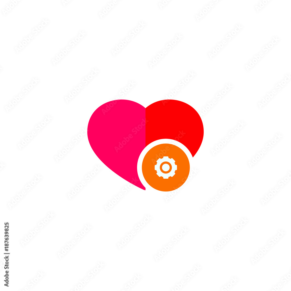 Gears and cogs in shape of heart system theme icon heart of machine heart of business Gears and cogs in shape of heart system theme icon heart of machine heart of business
