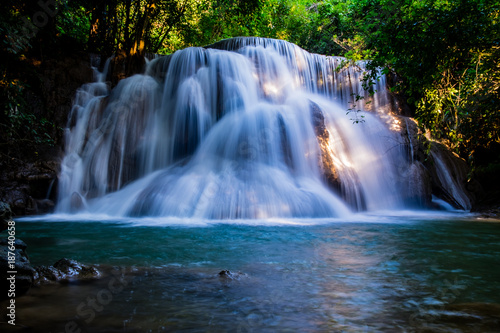 Waterfall in tropical forest at Huay Mae Khamin National Park  Thailand