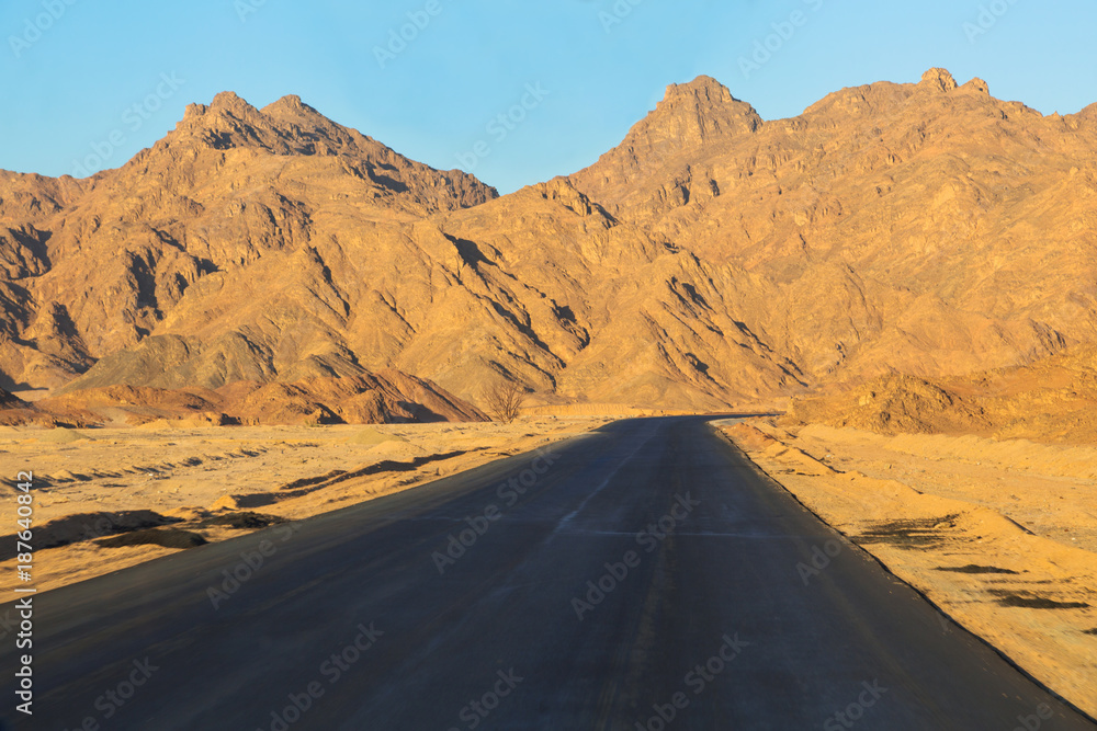 Road through the mountains in Egypt