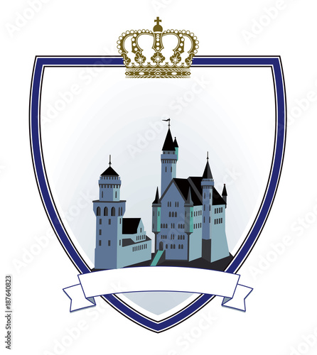 Burg Wappen Schild mit Krone