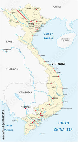 Socialist Republic of Vietnam road vector map