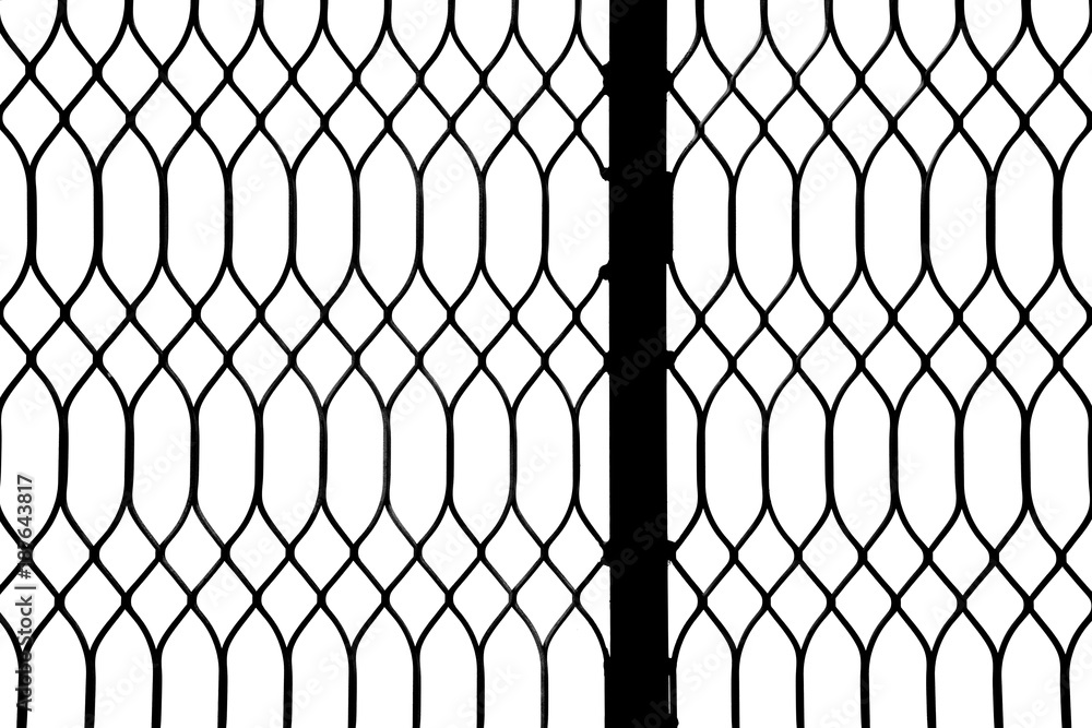 Naklejka premium silhouette of metal cage at the door