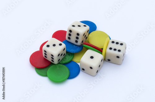 gambling chips and dice photo
