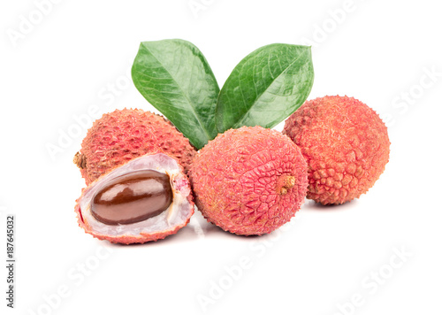 Lychee fruit with half
