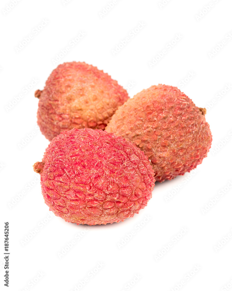 Three lychee fruits Three lychee fruits