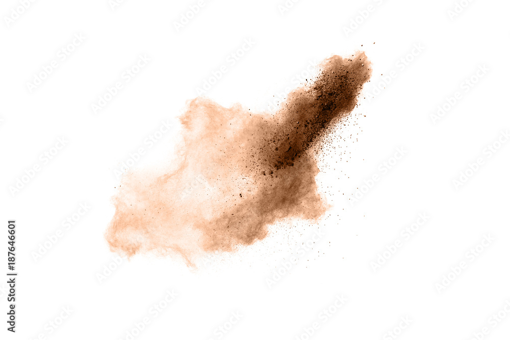 Multicolored powder explosion on white background. Multicolored powder explosion on white background.