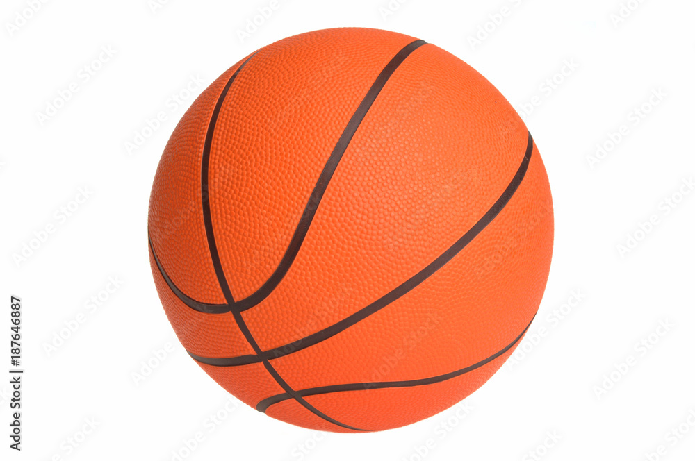 Orange basketball : Simple Isolated Objects on White Background