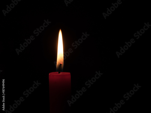 flame of a candlelight in the darkness
