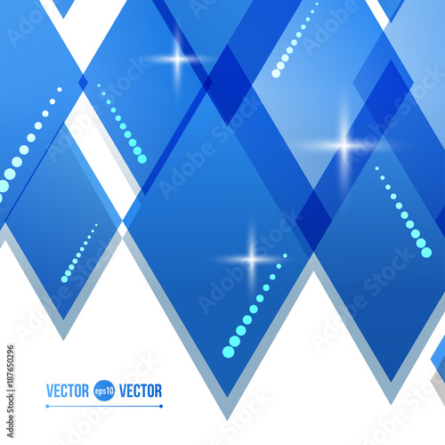 Vector abstract background of blue diamonds