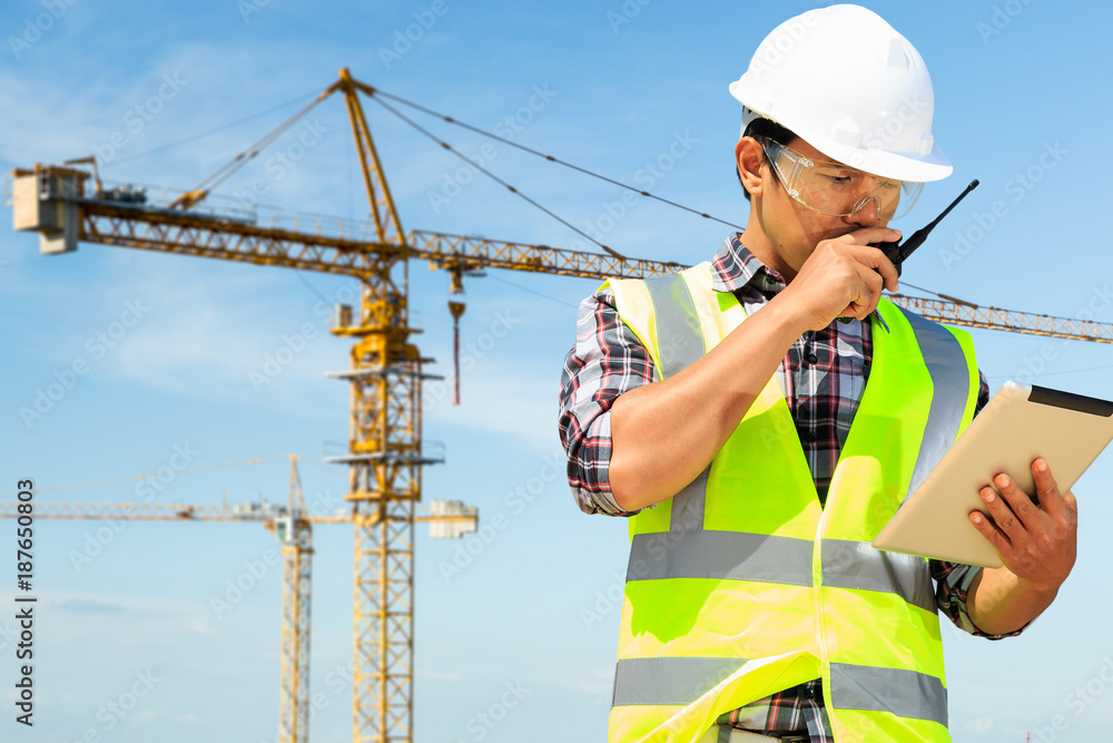 Engineers are working at building sites. Engineers are working at building sites.