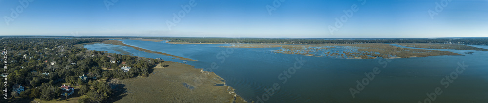 180 degree panorama of Beaufort, South Carolina