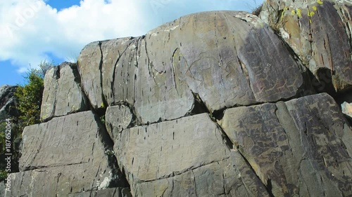 ancient petroglyphs found on the site Kalbak-Tash in the Altai Mountains