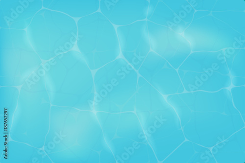 vector illustration of a blue surface of sea water with reflections and sunlight