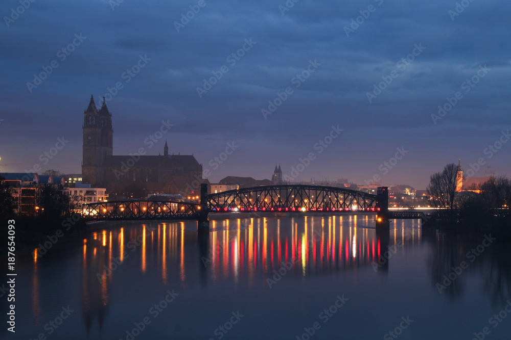 Magdeburg by night, Germany