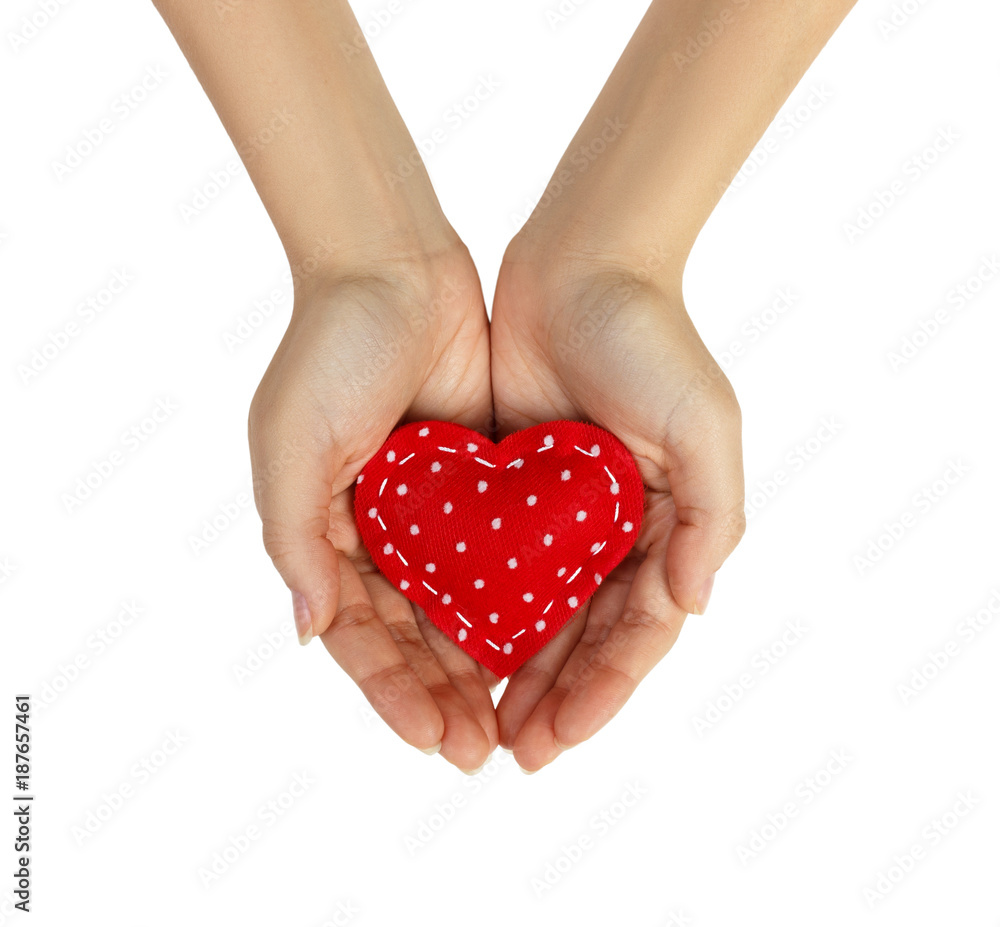 Image of hands holding heart isolated on white background Image of hands holding heart isolated on white background