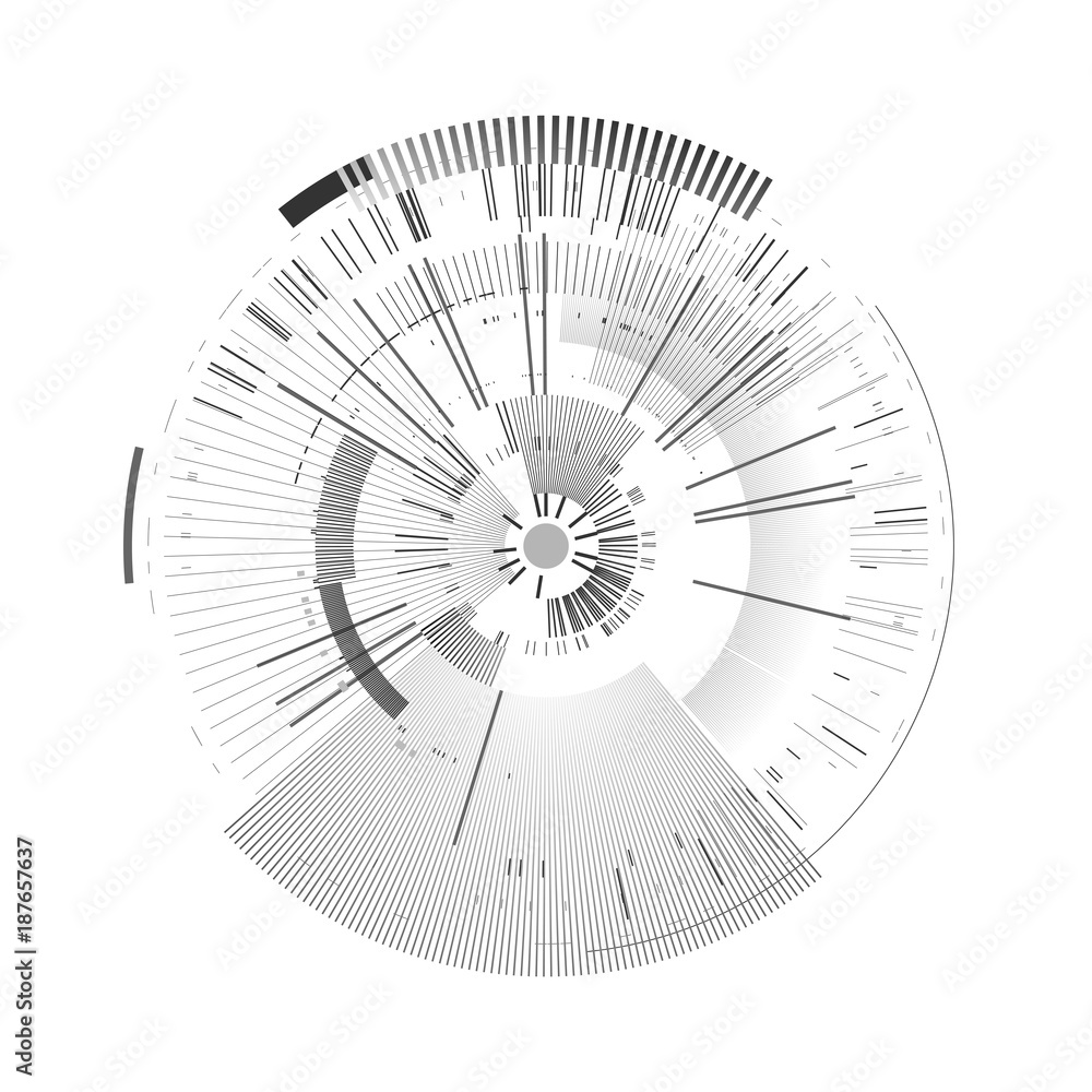Futuristic interface element. Technology circle. Digital futuristic user interface. HUD. Sci fi futuristic template isolated on white background. Abstract vector illustration