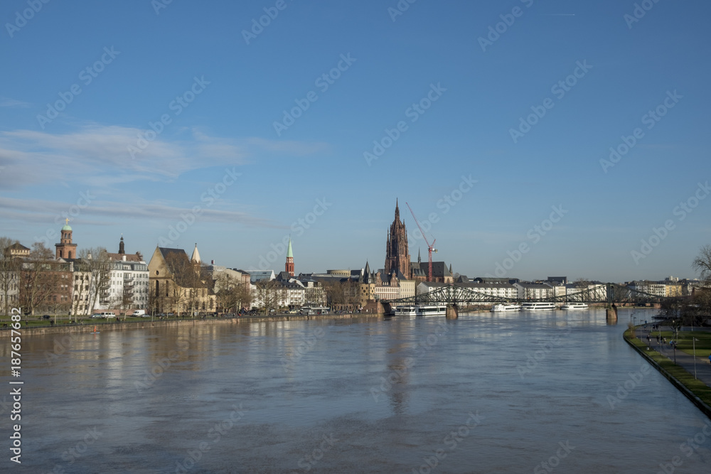 panoramic view to skyline of Frankfurt am Main