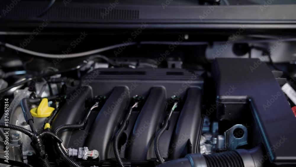 close up shot of the inside of the car, the engine from the vehicle is in the car repair shop, the car was repaired by a mechanic close up shot of the inside of the car, the engine from the vehicle is in the car repair shop, the car was repaired by a mechanic