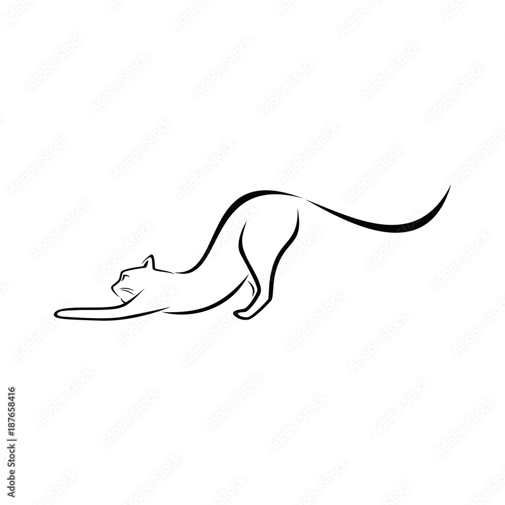 Cat simple line art vector illustration Cat simple line art vector illustration