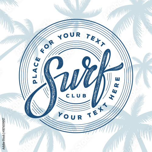 Surf club stamp white
