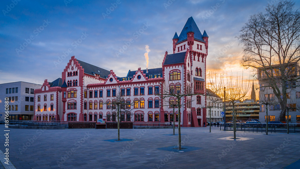 Naklejka premium Hörder Burg am Phönixsee amAbend