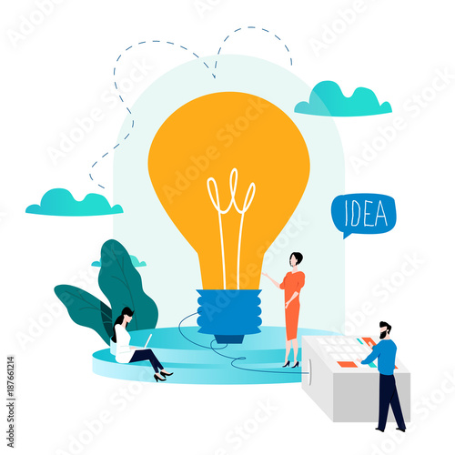Business development, project and research, testing design for mobile and web graphics vector illustration
