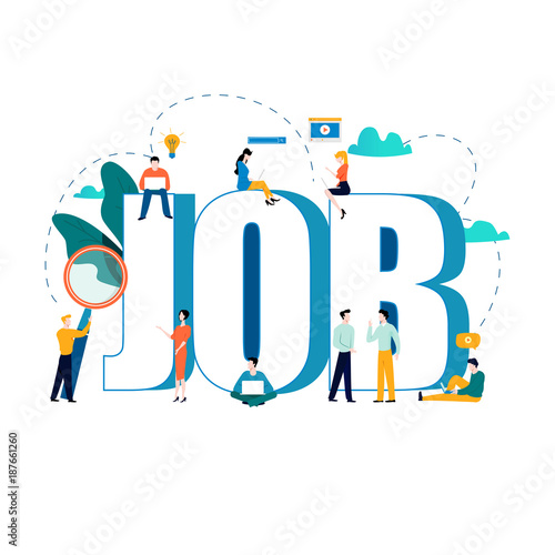 Job search, recruitment, hiring, employment, freelance, jobs, career concept. Flat vector illustration design for mobile and web graphics 